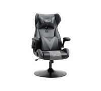 Vinsetto Chaise de gaming 69x73x118 cm revêtement synthétique PU Base ronde pivotante 360° Noir