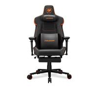 Fauteuil gaming - COUGAR - ARMOREVOM - Noir/orange - Repose-Pieds Rétractable - Accoudoirs 5D