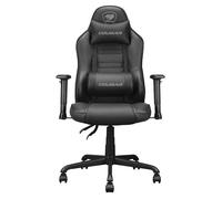 Cougar Gaming | Fauteuil Gaming | FUSIONSBLACK - Support Lombaire Incurvé 3D - Options de Matériaux Durables - Réglage de la Hauteur de Levage du Piston - Inclinaison Continue jusqu'à 160°