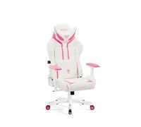 Fauteuil gaming - DIABLO CHAIRS - X-Ray 2.0 Small - Blanc et Rose - Éco-cuir perforé - Réglable en hauteur