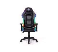 Amstrad Fauteuil Gaming Elite-LED-Acid - Noir et Gris - Eclairage LED 576 Effets - Télécommande - Accoudoir 2D