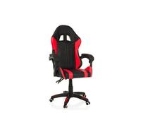 MyBuero Gamebreaker W02 Chaise de bureau avec oreiller et coussin lombaire réglable en hauteur en cuir synthétique Noir/rouge