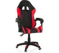 MyBuero Gamebreaker W02 Chaise de bureau avec oreiller et coussin lombaire réglable en hauteur en cuir synthétique Noir/rouge