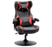 Fauteuil gaming fauteuil de bureau gamer fonction audio pivotant réglable accoudoirs relevables rouge noir 69x73x118cm Rouge