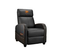 Fauteuil gaming - Gaming - RANGERELITE - Noir/orange - Dossier 180° - Accoudoirs 4D - PVC, velours et tissu imitation cuir