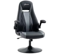 Fauteuil gaming réglable Vinsetto - Gris - 66x66x116cm - Pivotant - Rembourré - Accoudoirs relevables