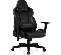 SENSE7 Sentinel Chaise de Jeu, Fauteuil de Jeu Ergonomique avec Coussins lombaires Ajustables, Inclinaison réglable, Chaise de Bureau en Cuir PU, supporte jusqu'à 150 kg, Noir-Gris