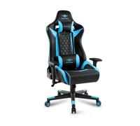 Spirit Of Gamer - CRUSADER Bleu Series - Chaise Gaming Simili Cuir Capitonné Haut de Gamme - Coussin Nuque & Lombaires - Accoudoirs