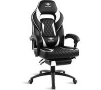 Spirit of Gamer Fauteuil gaming Mustang – Simili cuir, repose-pieds, inclinable 135° – Blanc