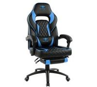 Spirit of Gamer – Fauteuil gaming Mustang – Simili cuir capitonné, Inclinable 135° – Bleu