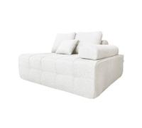 Fauteuil gauche pour canapé modulable en tissu avec coussins écru Snuggy, Oviala