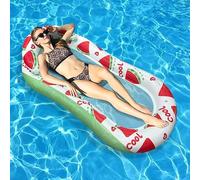 Fauteuil Gonflable de Piscine Flottant Liten PVC Hamac Gonflable Flottantes Hamac avecTête de Lit Bouées et Matelas Chaise Longue de Piscine Flottantes (Pastèque)