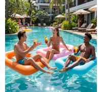 Fauteuil gonflable pour piscine, tapis flottant confortable et ergonomique, en matériau PVC durable. Flotteur pour piscine, lac, jardin et fête en extérieur pour adultes 5 pièces, jaunes, 120 x 90 cm,