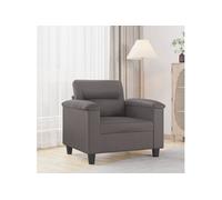 vidaXL Fauteuil de relaxation avec coussin, dossier, moderne, similicuir, Gris 60 cm
