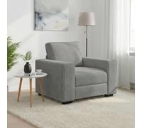 vidaXL Fauteuil Gris Clair 60 cm Velours, canapé Simple, canapé Confort, Fauteuil TV, canapé, siège de canapé, canapé Relax, Fauteuil de Loisirs