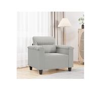 Fauteuil gris clair 60 cm tissu microfibre