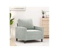 vidaXL Fauteuil Velours Gris clair 60 cm