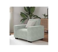 vidaXL Fauteuil 60 cm Velours – Fauteuil TV Confort – Gris clair