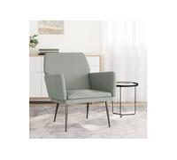 vidaXL Fauteuil 351372 velours gris clair 62x79x79 cm