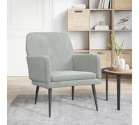 Fauteuil Gris clair 62x79x79 cm Velours fauteuil relax vidaXL