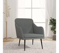 vidaXL Fauteuil Gris foncé 63x76x80 cm Tissu Gris foncé G