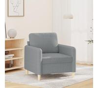 Fauteuil Gris Clair en Tissu 60 cm Largeur, Cadre Métal Robuste, Coussin Mousse Confortable, Mobilier Salon Moderne pour Détente et Conversation