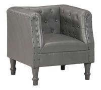Fauteuil echt leer gris