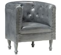 Vidaxl Fauteuil Gris Cuir Véritable Gris
