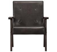 Fauteuil Gris Cuir Véritable - Vidaxl Gris