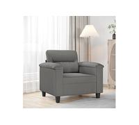 Fauteuil, Siège avec Coussin, Canapé avec Accoudoirs et Dossier, Meuble de Salon Salle de Séjour Maison, Moderne, Gris Foncé Tissu Microfibre 359551