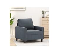 vidaXL Fauteuil moderne rembourrés avec accoudoirs et coussin Velours Gris foncé