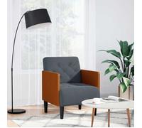 vidaXL Fauteuil avec accoudoirs velours gris foncé G