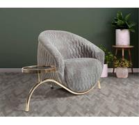 Fauteuil gris rembourré 1 place Salon Designer Fauteuil club noble 1 place