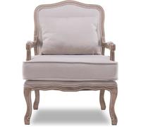 Fauteuil Gustave style Louis XV tissu beige