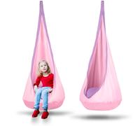 Fauteuil hamac suspendu cocon enfant Neo Sport rose clair avec coussin 80kg