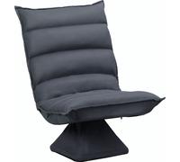 Fauteuil HOMCOM 839-430V00CG, siège pivotant, dossier réglable, rembourrage souple, housse respirante, gris foncé - A