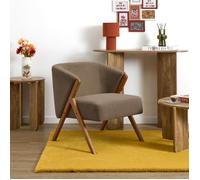 Fauteuil Design Côtelé "Jules" 72cm Taupe