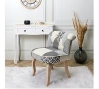 Fauteuil - Home Deco Factory - Eleonor - Patchwork - Gris Et Multicolore