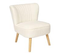 Home Deco Factory - Fauteuil Bouclette Érika HD7631 - Design moderne scandinave, Blanc 72 cm