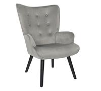 Home Deco Factory - Fauteuil Giulia HD0366 - Lounge Ed., 68x96x75 cm, H. assise 43 cm - Gris