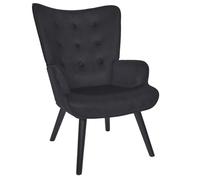 Home Deco Factory – Fauteuil de salon Giulia HD0364 Édition Lounge 68x96x75 cm Noir