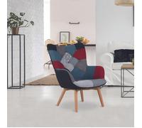 Home deco factory - Fauteuil Milano Patchwork - Confortable - Multicolore