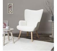 The home deco factory Fauteuil Rhea Bouclette Blanc