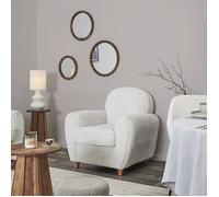 Home Deco Factory Fauteuil Scott côtelé 89x84x82 cm hauteur d'assise 43 cm Beige