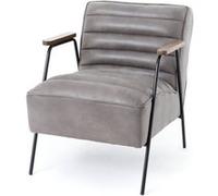 Fauteuil 60x76x73 Cm En Velours Gris Et Noir Multicolore