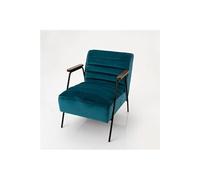 Fauteuil Hutch velours bleu canard - - Bleu - Tissu