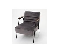 Fauteuil Hutch velours gris - - Gris - Velours