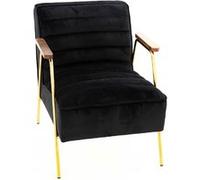 Fauteuil Hutch velours noir - - Noir - Tissu