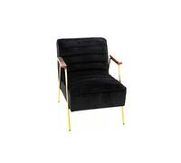 Fauteuil Hutch velours noir - Amadeus - Noir - Tissu Noir G