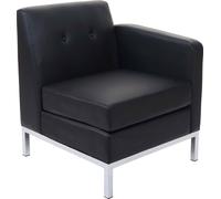 Fauteuil HWC-C19, Canapé modulable partie latérale droite avec accoudoir, extensible similicuir ~ noir